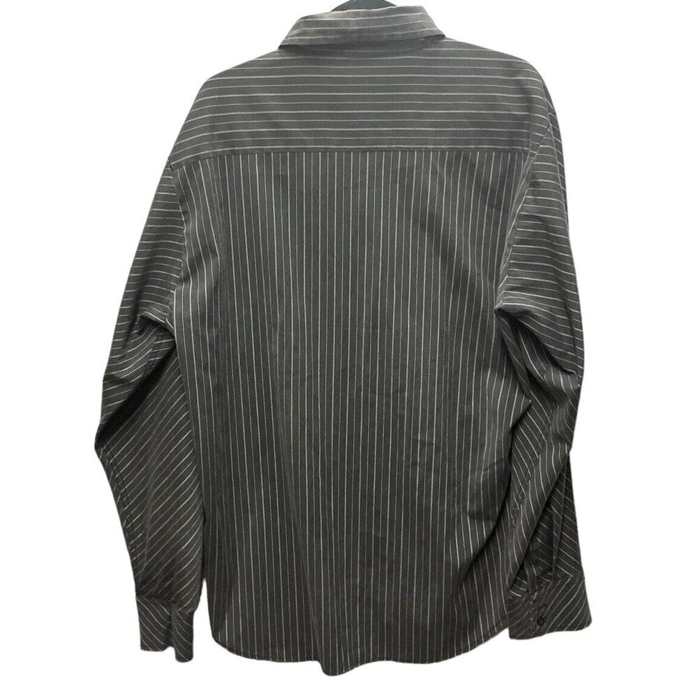 Thirty Six Red Shirt Mens XXL Button Up Long Sleeve Striped Gray Shirt - Picture 2 of 11